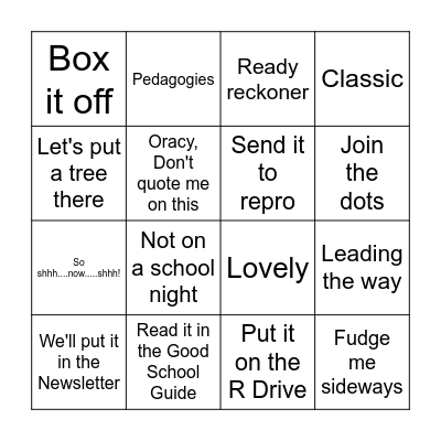 Holty's Lingo Bingo Card