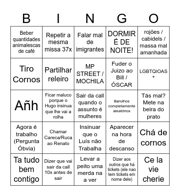 Bingo do Pedro Bingo Card