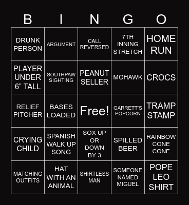 ⚾️  Baseball Bingo Card