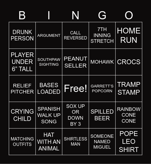 ⚾️  Baseball Bingo Card