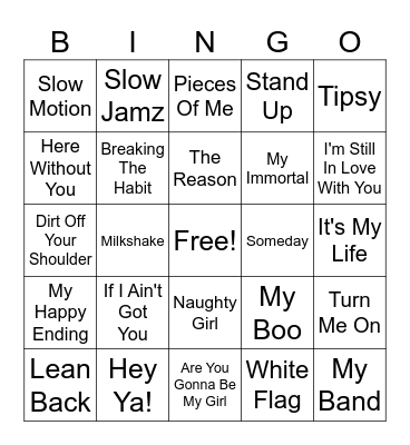 Billboard Year-End Of 2004 Bingo Card