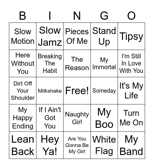 Billboard Year-End Of 2004 Bingo Card