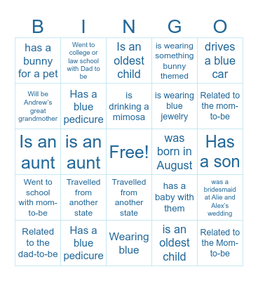 Baby Stephenson Bingo Card