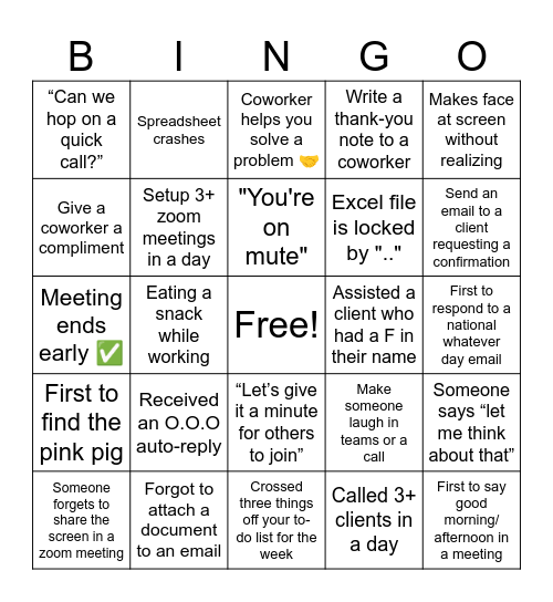 Ellenton CPA BINGO Card