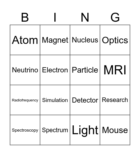 Science Academy Bingo Card