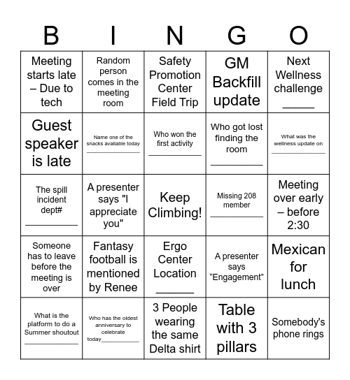 208 Bingo Card