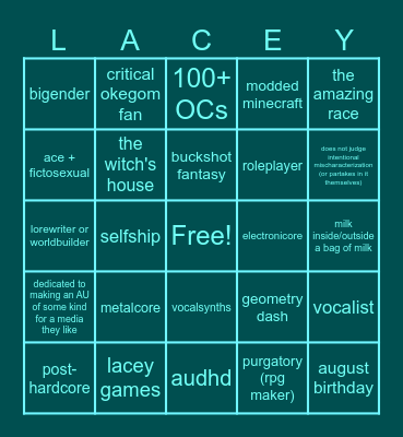 sigh Bingo Card