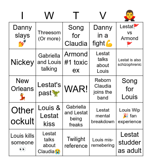 Iwtv bingocard Bingo Card