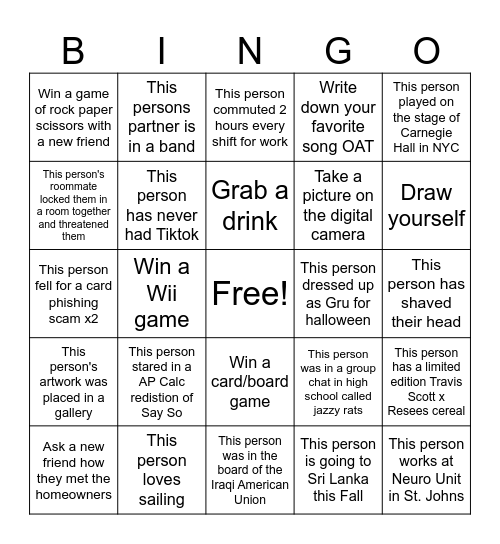 We're All Made of Memories Bingo Card