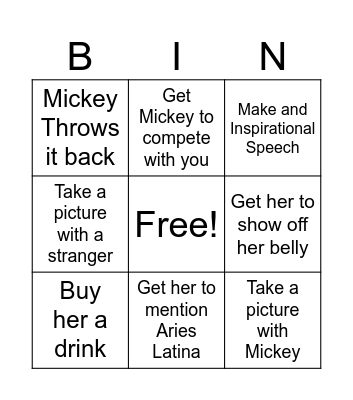 Mickey BDay Bingo Bash Bingo Card