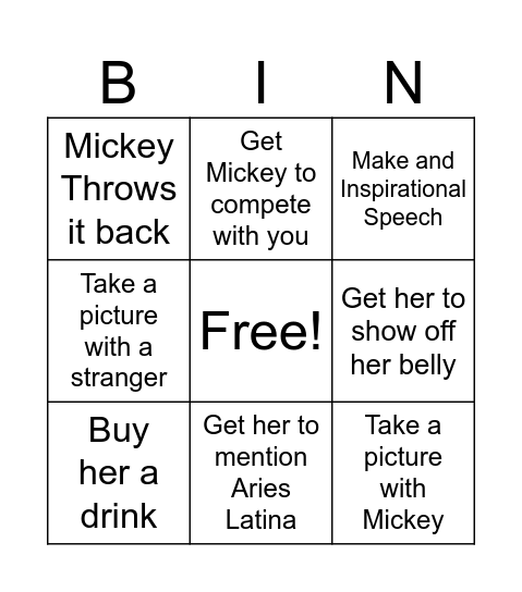 Mickey BDay Bingo Bash Bingo Card