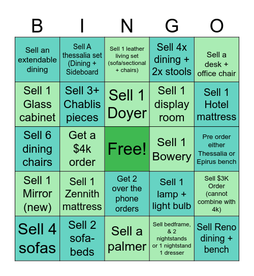 Structube Selling Bingo ! Bingo Card