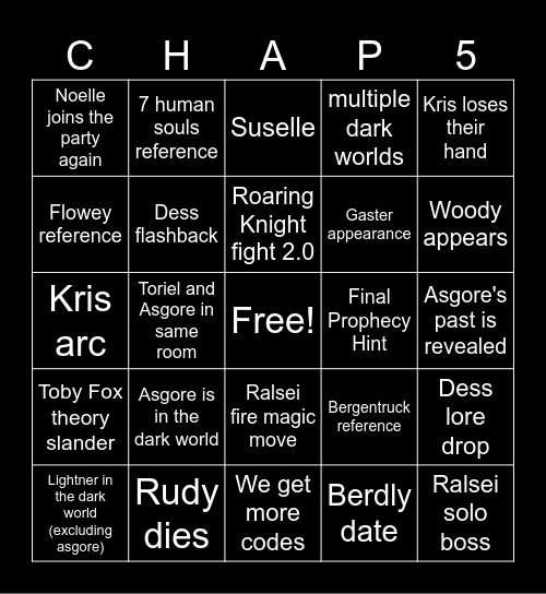 chapter 5 Bingo Card