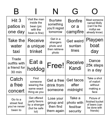 Summer bingo 2.0 Bingo Card