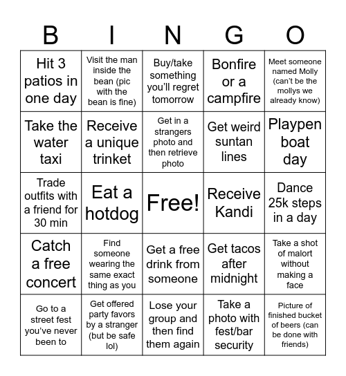 Summer bingo 2.0 Bingo Card