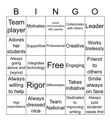 ExCEL Bingo Card