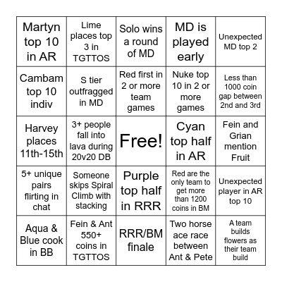 MCC PRIDE 26 Bingo Card