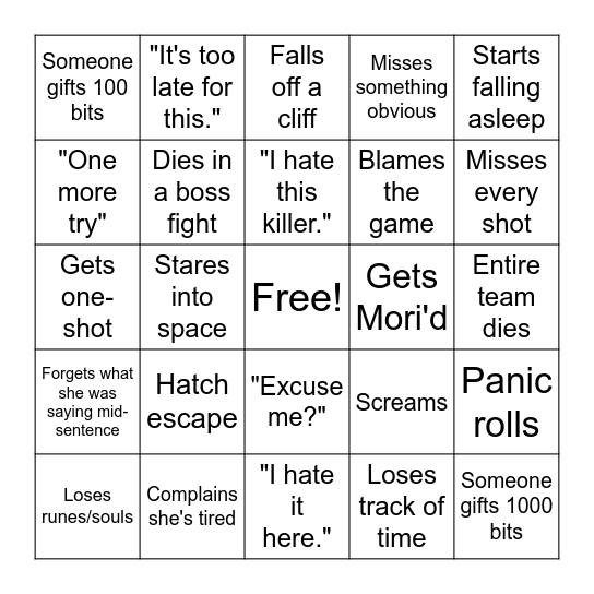 24 Hour Bingo Card