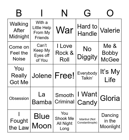 CoverSongsLN26 Bingo Card