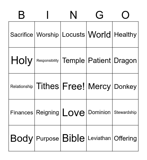Reigning with Purpose Bingo Card