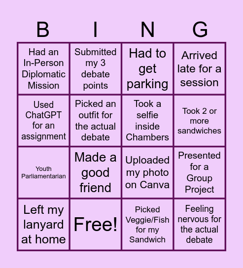 Government Bench Bingo! Bingo Card