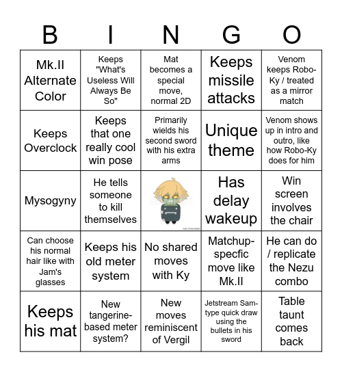 Robo-Ky in -STRIVE- Bingo Card