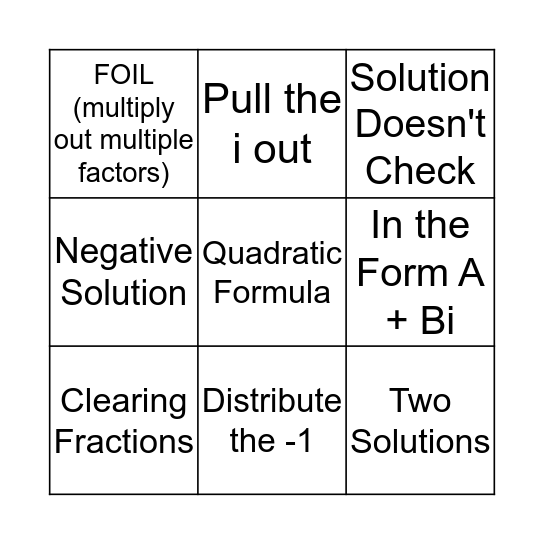 Bingo Card