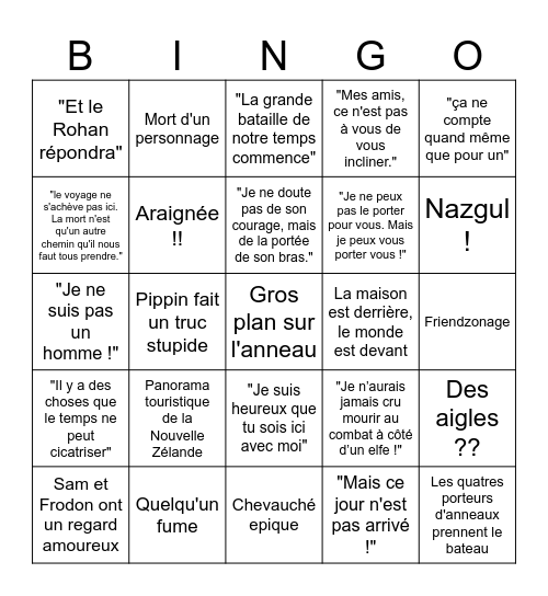 Le retour du roi Bingo Card