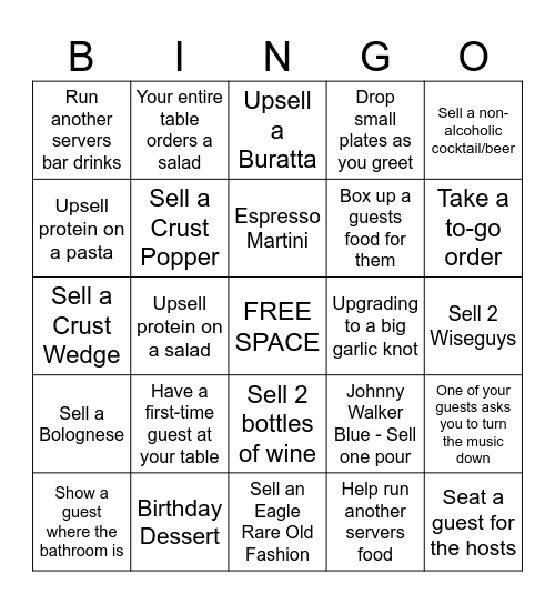 Crust Server Bingo Card