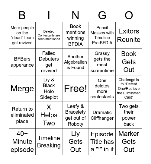 [UPDATED] TPOT 23 Prediction Bingo Card