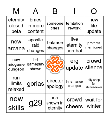 Mabinogi 2026 Summer Fantasy Party Bingo Card
