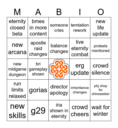 Mabinogi 2026 Summer Fantasy Party Bingo Card