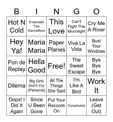 2000s Party! Bingo Card