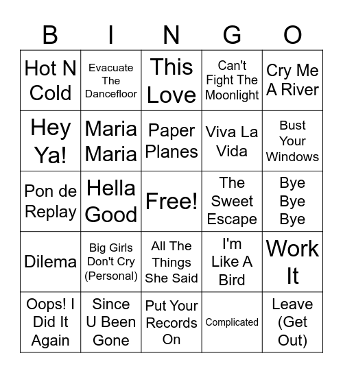 2000s Party! Bingo Card