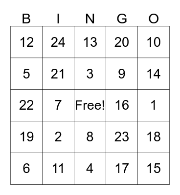 Bingo: Addition & Subtraction  Bingo Card