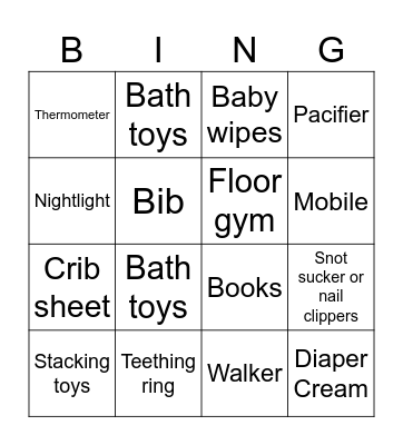Val and Lance's Baby Shower Bingo! Bingo Card