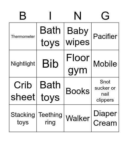 Val and Lance's Baby Shower Bingo! Bingo Card