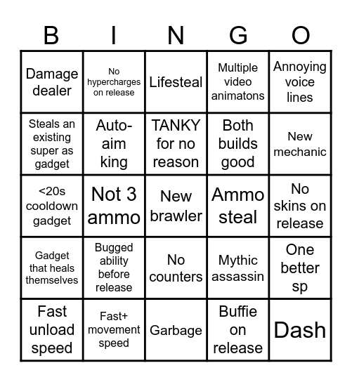 New brawler bingo Card