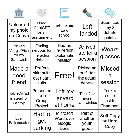 Government Bingo Card