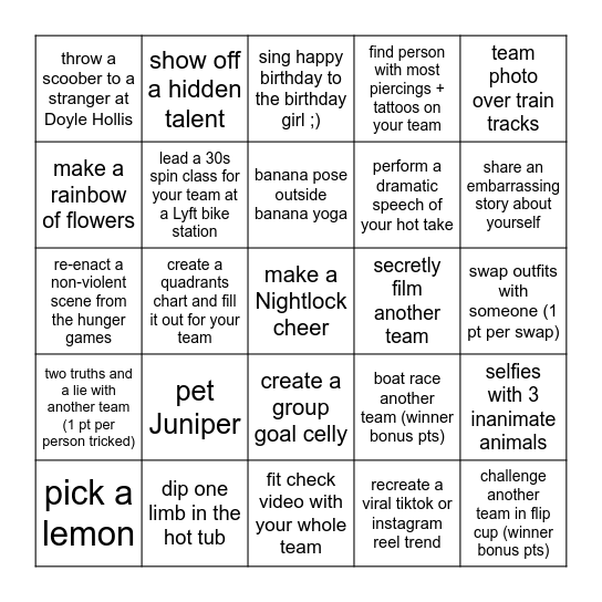NL 2026 Scav Hunt Bingo Card