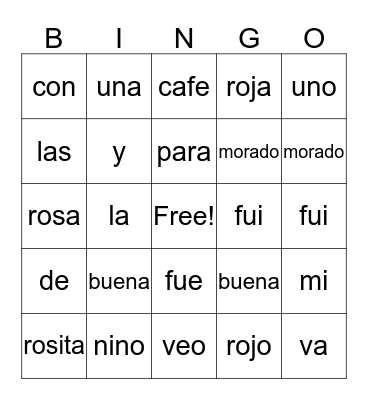 Dia De San Valentin  Bingo Card