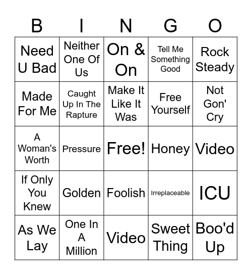 R&B: From Satin Voices To Toxic Texts Bingo Card