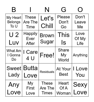 Songs That Sound Like You Bingo Card