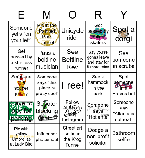 Beltline Bingo Card