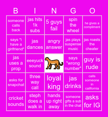 XOJAS BINGO Card
