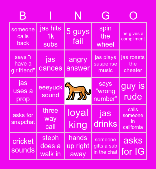 XOJAS BINGO Card