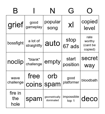 recent bingo Card