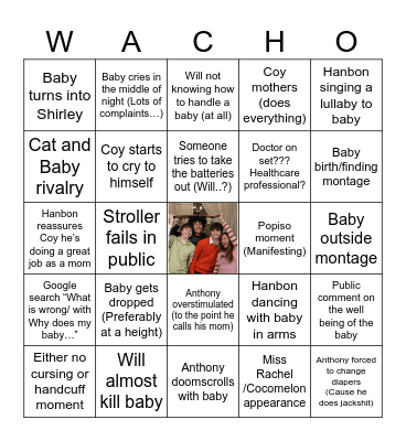 Baby Bunch of Friends Bingo Card