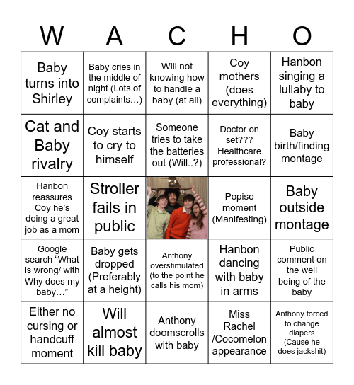 Baby Bunch of Friends Bingo Card