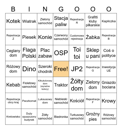 Poland Bingo Card